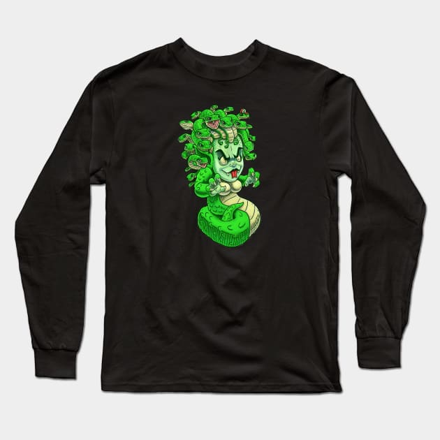 Cute Chibi Medusa Long Sleeve T-Shirt by JENNEX